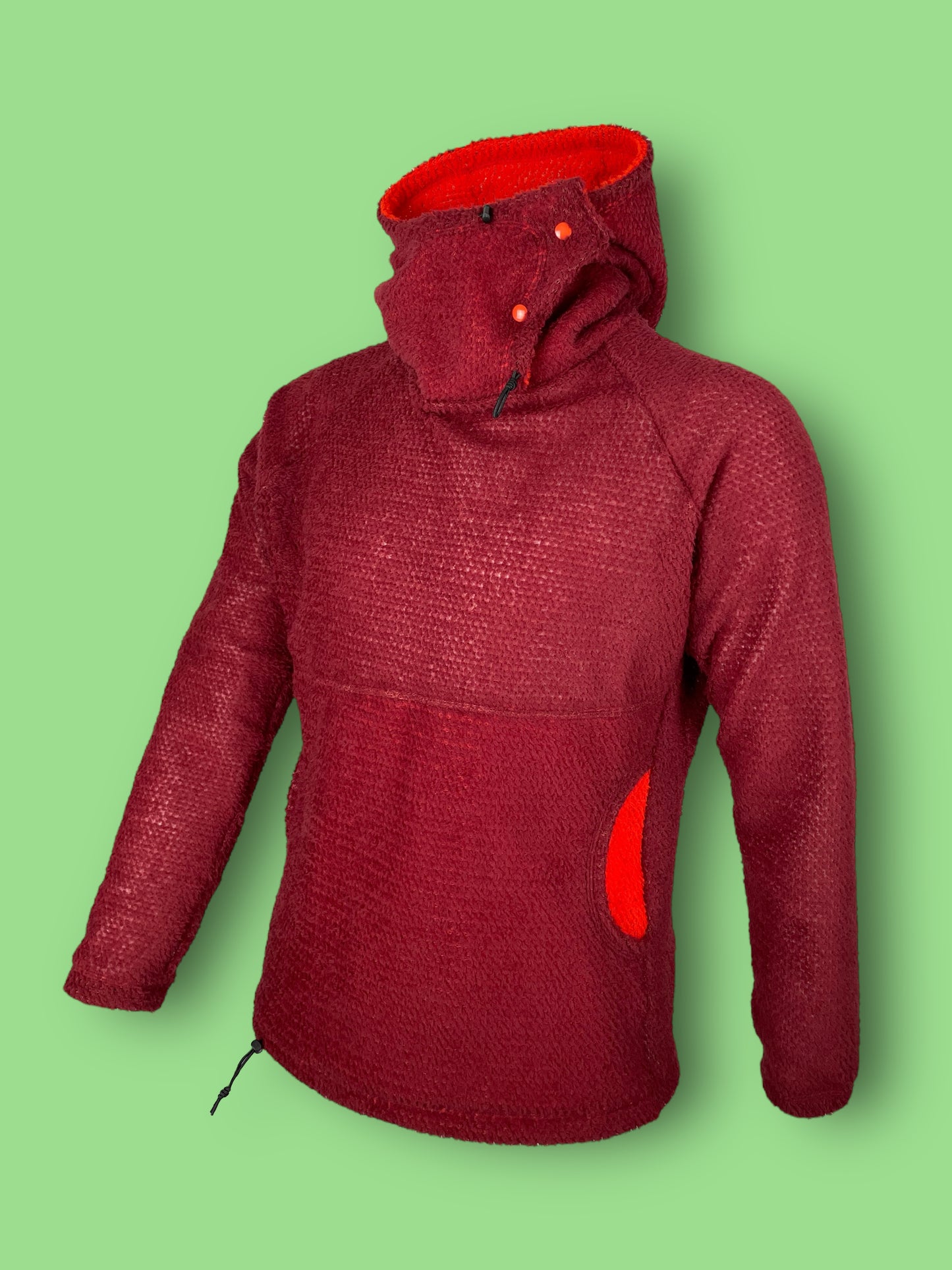 Rip-Back Hoodie™ DUAL-90 | Burgundy w/ Bright Orange