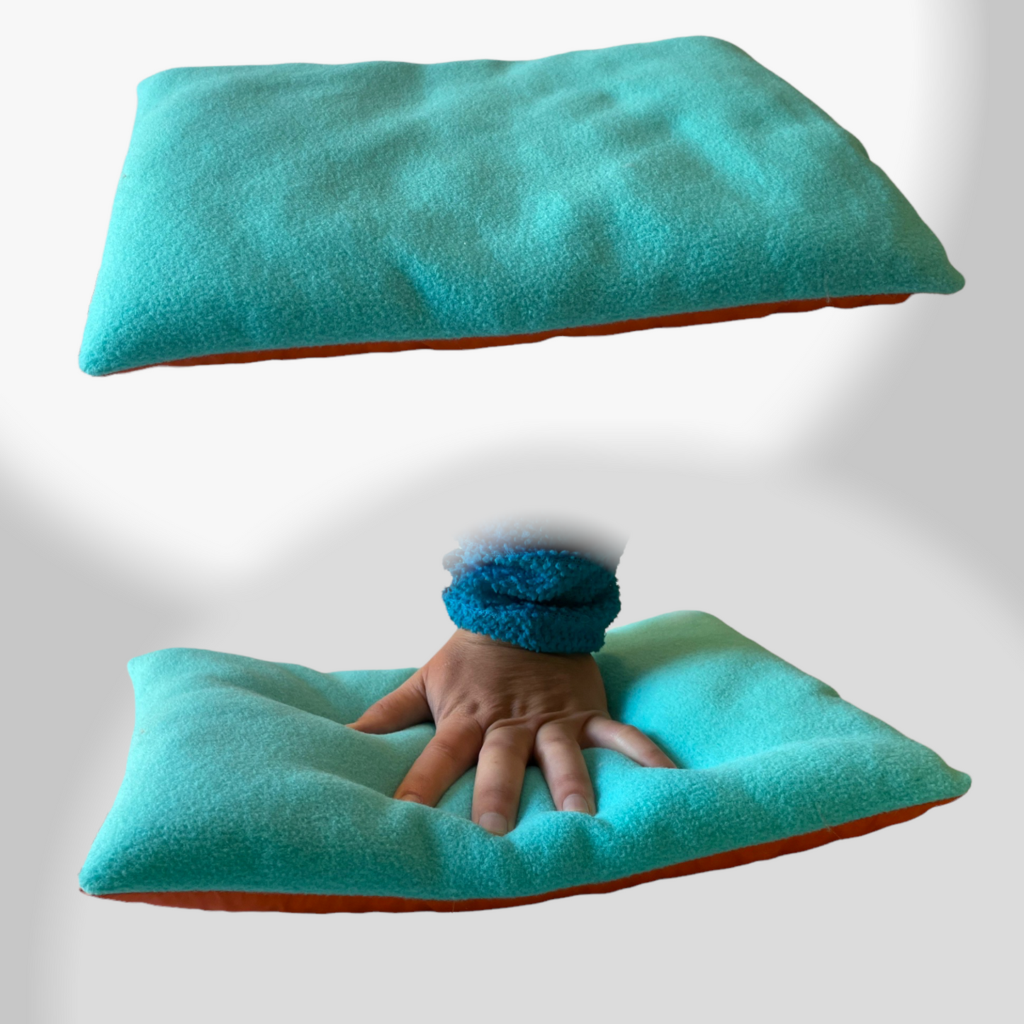 Alpha Fluff Pack Pillow-Orange/Teal