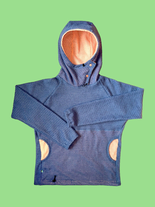 Alpha Direct Rip-Back Hoodie DUAL 90 Color Waikawa Grey with Peach Amber - Front View